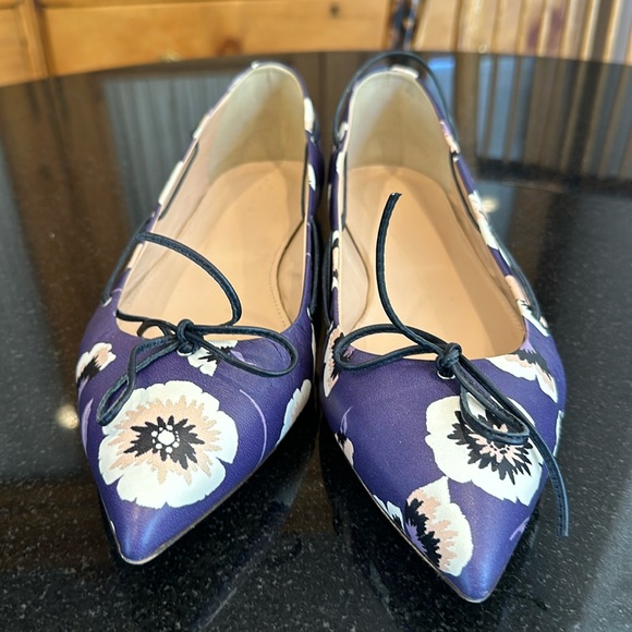 J. Crew Shoes - J. Crew Purple Floral Pointed Ballet Flats